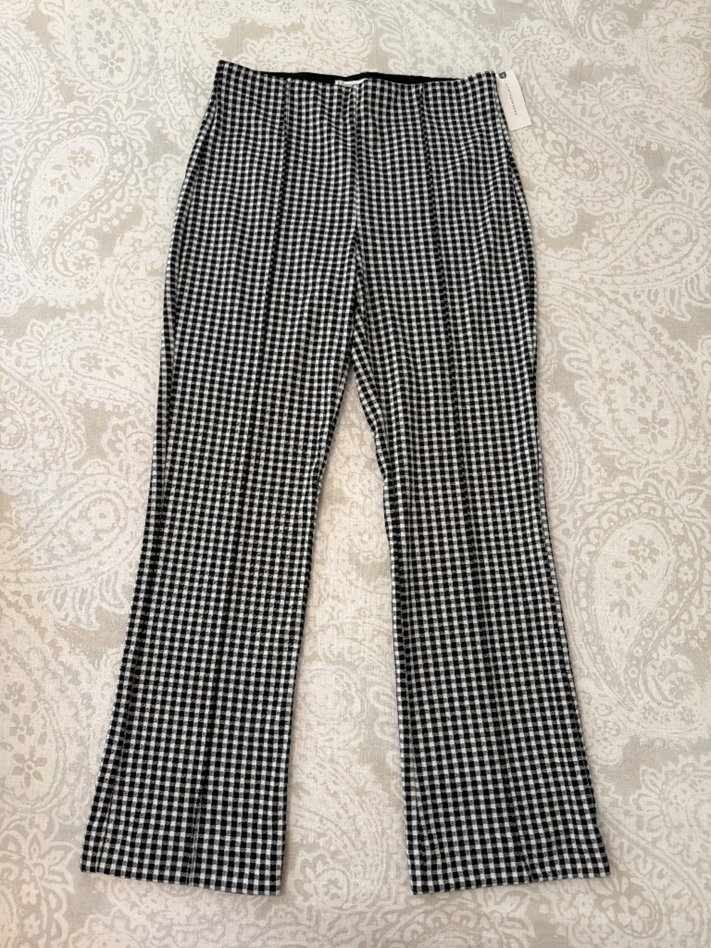 Anthropologie Poppy Gingham Kick-Flare Pull-On Pants